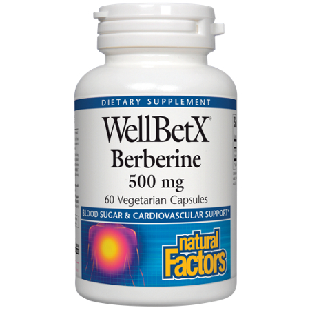 Natural Factors WellBetX Berberine capsules 500 MG bottle front