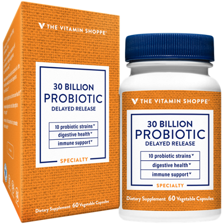 The Vitamin Shoppe Probiotic Vegetarian Capsules 30 Billion Bottle Front