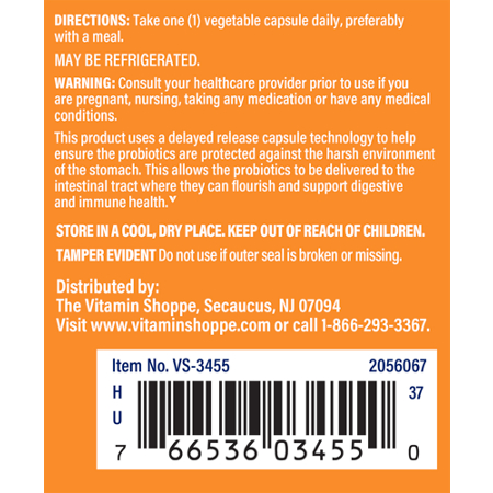 The Vitamin Shoppe Probiotic Directions