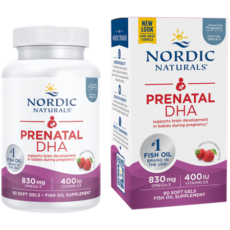 Nordic Naturals Prenatal DHA softgels 830 MG Omega-3 400 IU Vitamin D3 view 2