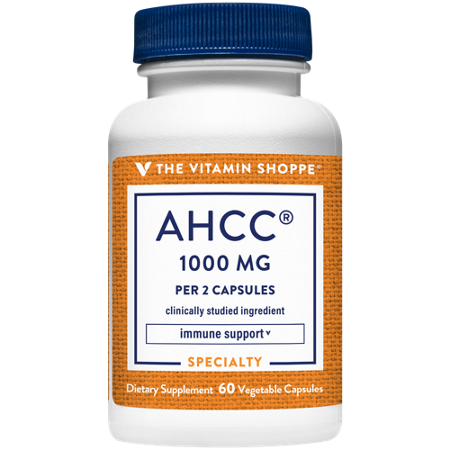 The Vitamin Shoppe AHCC 1000 MG capsules bottle front