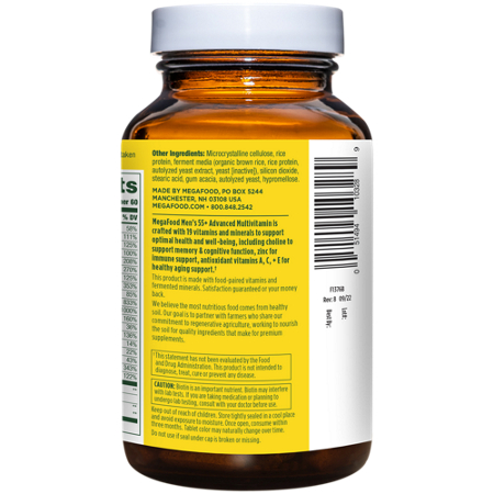 Multivitamin for Men 55 plus Megafood bottle view 4