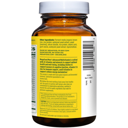 Megafood Men's Multivitamin bottle view 4