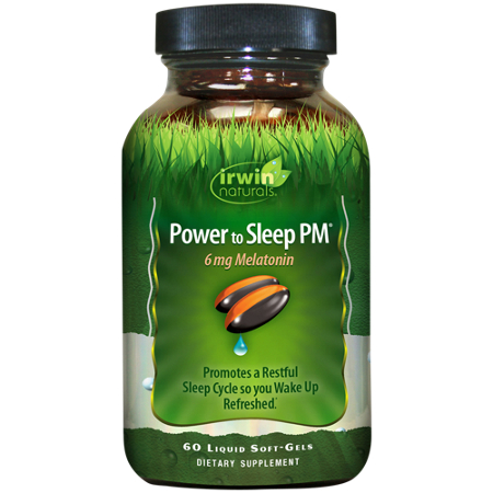 Irwin Naturals Power to Sleep PM liquid softgels bottle front