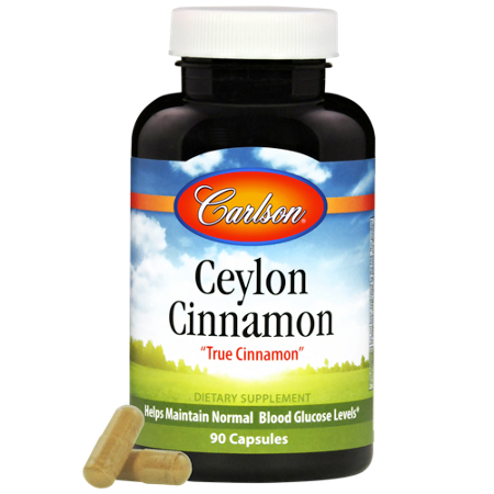 Carlson Laboratories Ceylon Cinnamon True Cinnamon capsules 500 MG bottle front