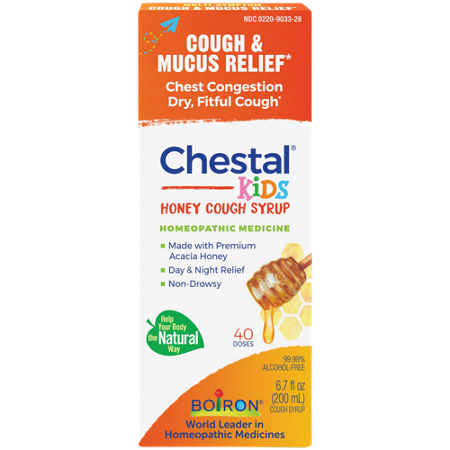 Boiron Chestal Kids Honey Cough Syrup box front