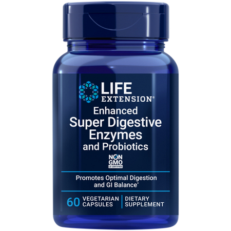 Life Extension Enhanced Super Digestive Enzymes and Probiotics bottle front
