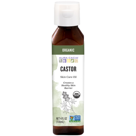 Aura Cacia Organic Castor Skin Care Oil bottle front