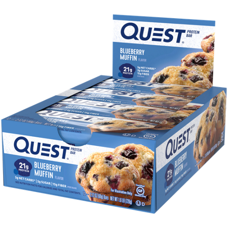 Quest Nutrition Blueberry Muffin Protein Bar box front