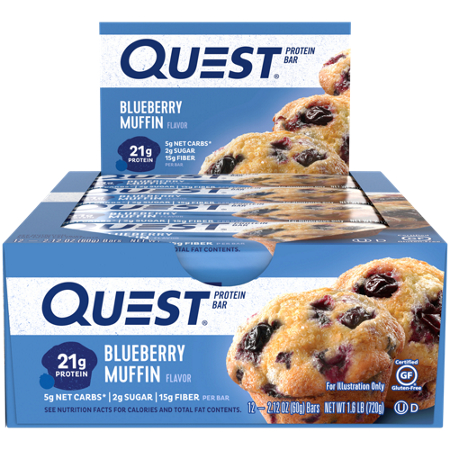 Quest Protein Bar Blueberry Muffin box view 2