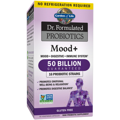 Dr. Formulated Probiotics Mood+ - 50 Billion CFU – Shelf-Stable (60 Vegetarian Capsules)