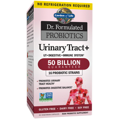 Dr. Formulated Probiotics Urinary Tract+ - 50 Billion CFU – Shelf-Stable (60 Vegetarian Capsules)
