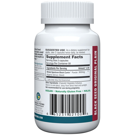 Supplement Facts: Black Seed Veggie Capsules Label