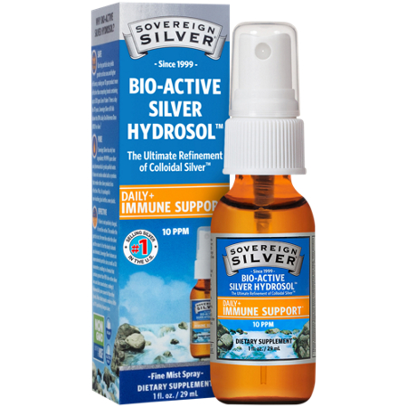 Sovereign Silver Bio-Active Silver Hydrosol Throat Spray bottle front