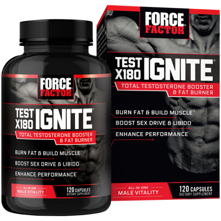 Force Factor Test X180 Ignite bottle and box front