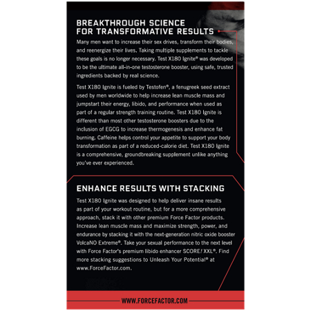 Test X180 Ignite Total Testosterone Booster text label