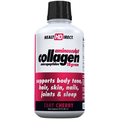 Amino Sculpt Liquid Collagen - Hair, Skin & Nails Support - Tart Cherry (30 Fluid Ounces)