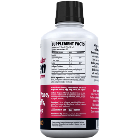 Amino Sculpt Collagen Supplement Facts Label