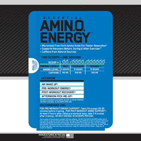 Directions for Optimum Nutrition Essential AMINO ENERGY Blue Raspberry