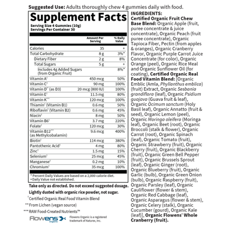 Label for Garden of Life Men's 40+ Multivitamin Berry