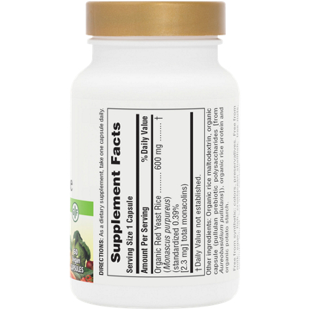 Organic Whole Food Red Yeast Rice bottle view 3