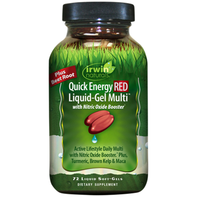 Quick Energy RED Liquid Gel-Multivitamin with Nitirc Oxide Booster & Beet Root (72 Liquid Softgels)