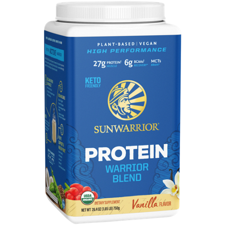 SunWarrior Warrior Blend Organic Vegan Protein Vanilla container front