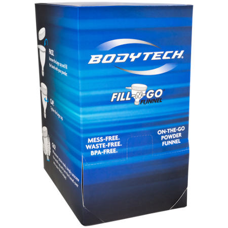 BodyTech Fill-N-Go Powder Funnel with Cap box front