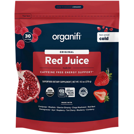 Organifi LLC Organic Red Juice Superfood Powder 30 Servings bag front