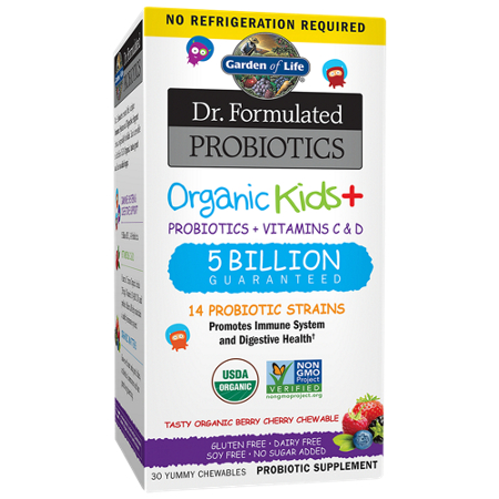 Dr Formulated Probiotics Organic Kids Plus chewables box front