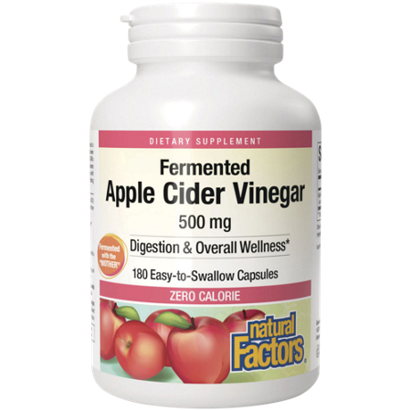 Natural Factors Apple Cider Vinegar capsules bottle front