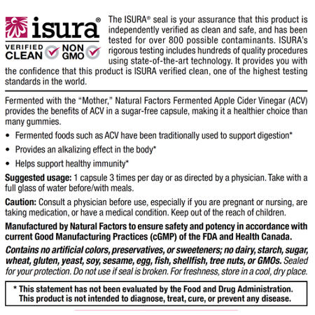 Directions for Apple Cider Vinegar 500 MG Capsules