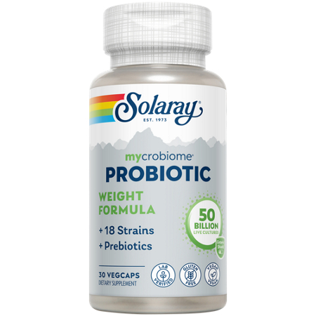 Solaray Mycrobiome Probiotic Weight Formula vegetable capsules bottle front