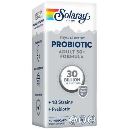 Solaray Mycrobiome Refrigerated Probiotic Adults 50+ box front