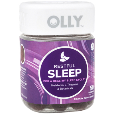Restful Sleep Gummies with Melatonin, L-Theanine & Botanicals - For a Healthy Sleep Cycle - Blackberry (50 Gummies)