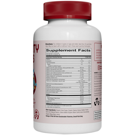 Supplement Facts label for Smarty Pants Kids Complete Gummy Multivitamin
