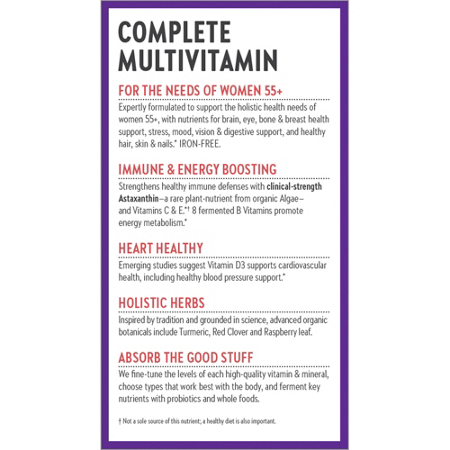 Label for New Chapter Every Womans One Daily Multivitamin for Women 55 Plus