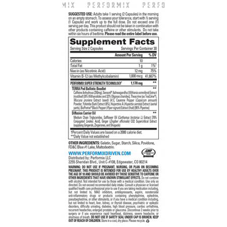 Performix SST Thermogenic Liquid Capsules Label