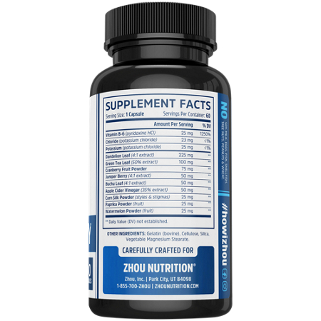 Supplement Facts label for Water Away capsules