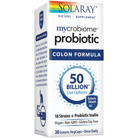 Solaray Mycrobiome Refrigerated Probiotic Colon Formula box front