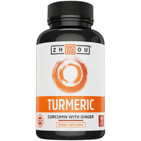 Zhou Nutrition Turmeric Curcumin with Ginger capsules bottle front