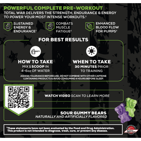 RedCon1 Total War Pre-Workout Sour Gummy Bear view 4