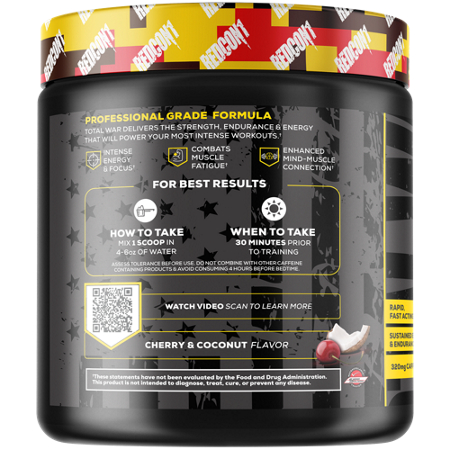 RedCon1 Total War Pre-Workout Tigers Blood container back