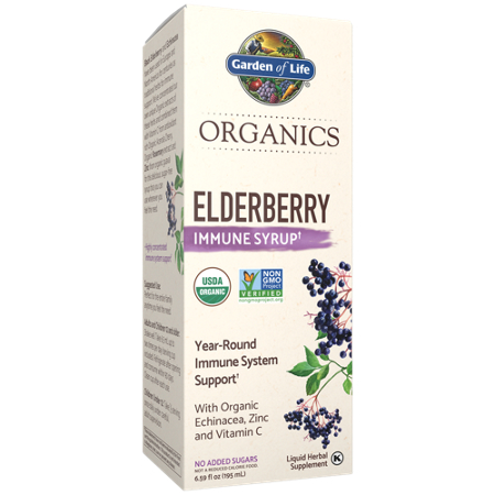 Garden of Life Organics Elderberry Immune Syrup box front