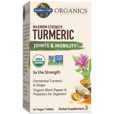 Garden of Life Organics Maximum Strength Turmeric box front