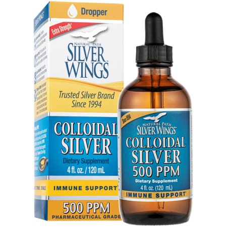 Natural Path Silver Wings Colloidal Silver Immune Support box and dropper front