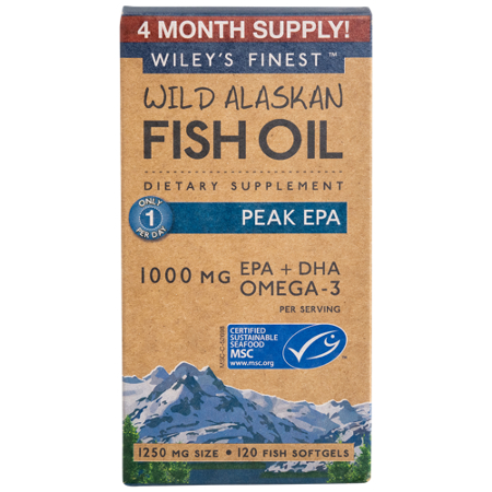 Wileys Finest Wild Alaskan Fish Oil Peak EPA 1250 MG box view 2