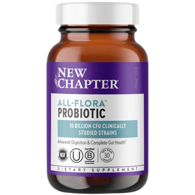 Probiotic All-Flora - Whole-Food Live Probiotics - 5 Billion CFUs (30 Vegetarian Capsules)