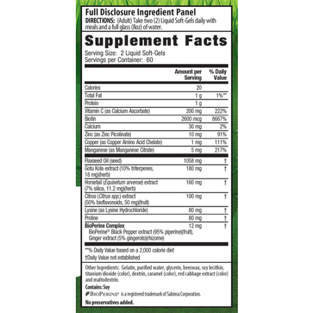 Irwin Naturals Healthy Skin & Hair Plus Nails label