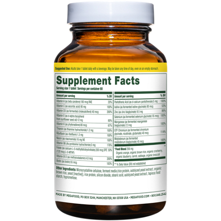 Megafood Multivitamin for Women 55+ Supplement Label